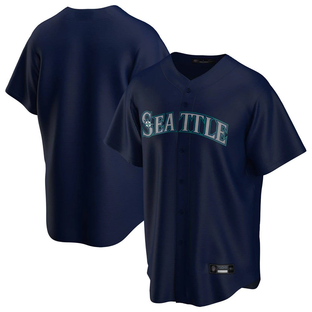 Elroe S.Mariners Blank Player Navy Home Game Stitched Jerseys