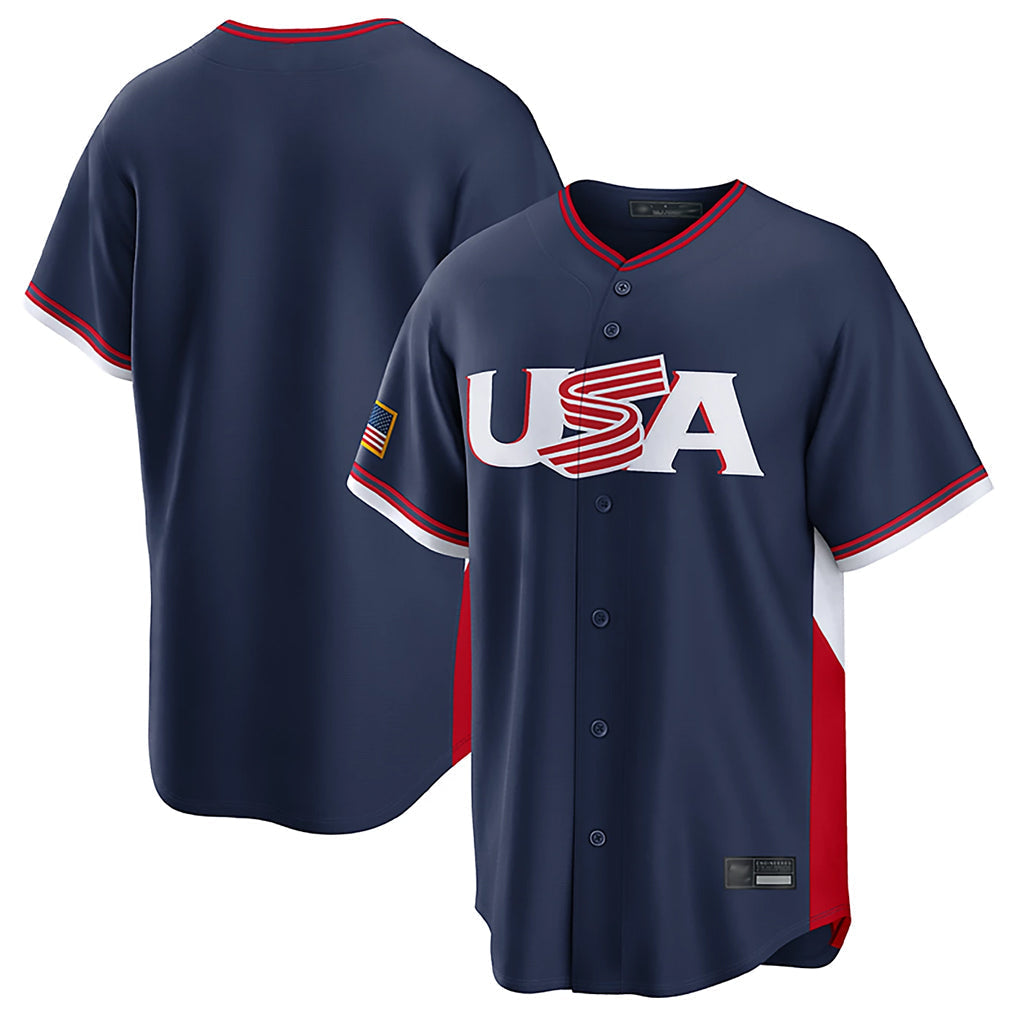 Elroe S.Mariners Blank Player Navy USA 2026 World Classic Road Stitched Jerseys