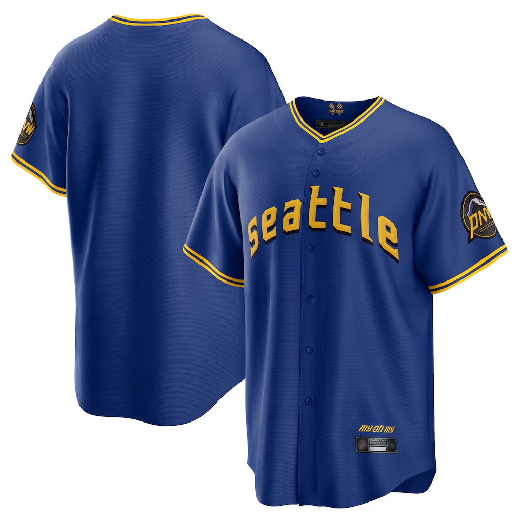 Elroe S.Mariners Blank Player Royal City Connect Home Game Stitched Jerseys