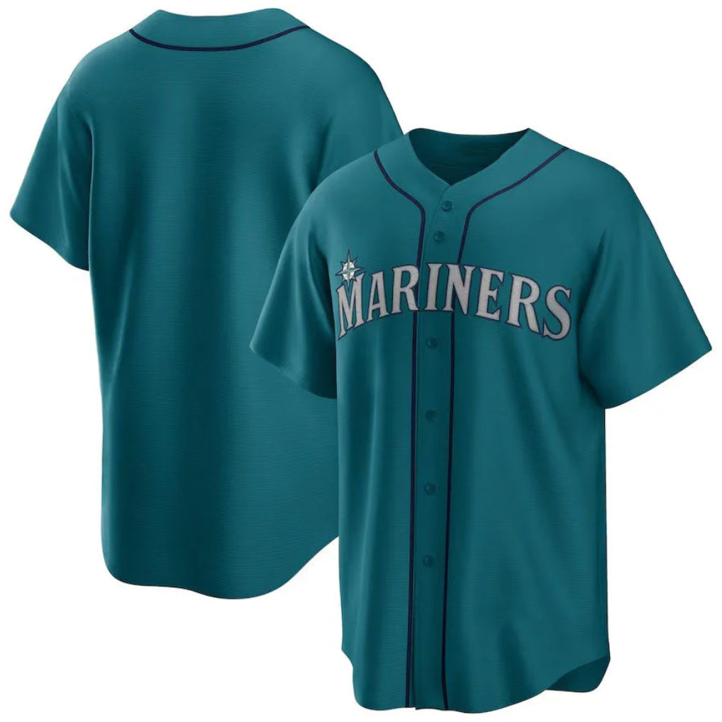 Elroe S.Mariners Blank Player Teal Home Game Stitched Jerseys