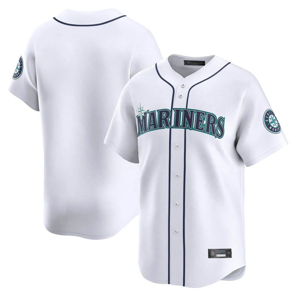 Elroe S.Mariners Blank Player White Home Limited Stitched Jerseys
