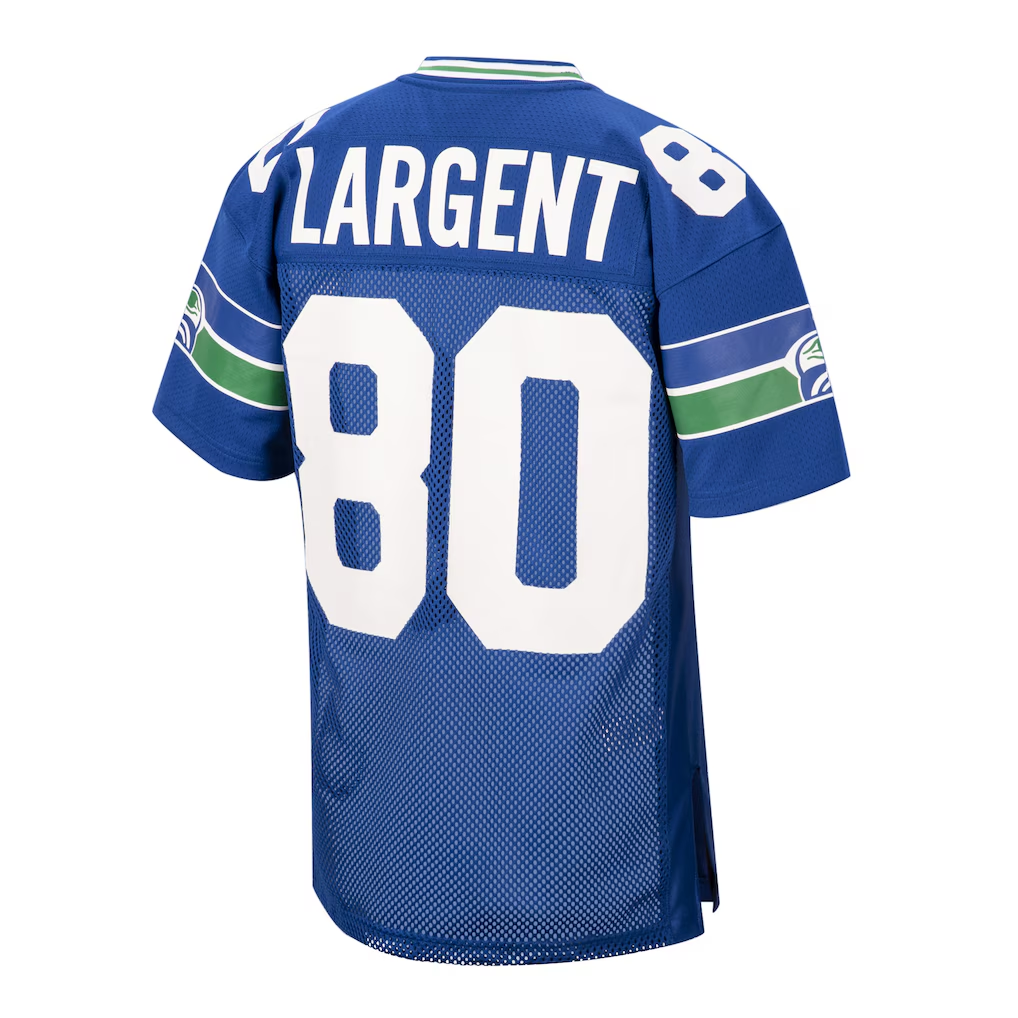 Elroe S.Seahawks 1985 #80 Steve Largent Mitchell & Ness Royal Authentic Throwback Retired Player Stitched Puhic Jersey