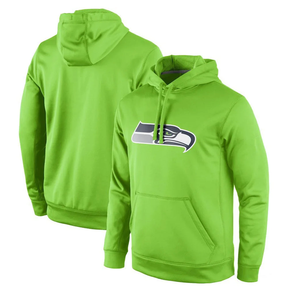 Elroe S.Seahawks Green LOGO Pullover Hoodies Game Blank Player Stitched Jerseys