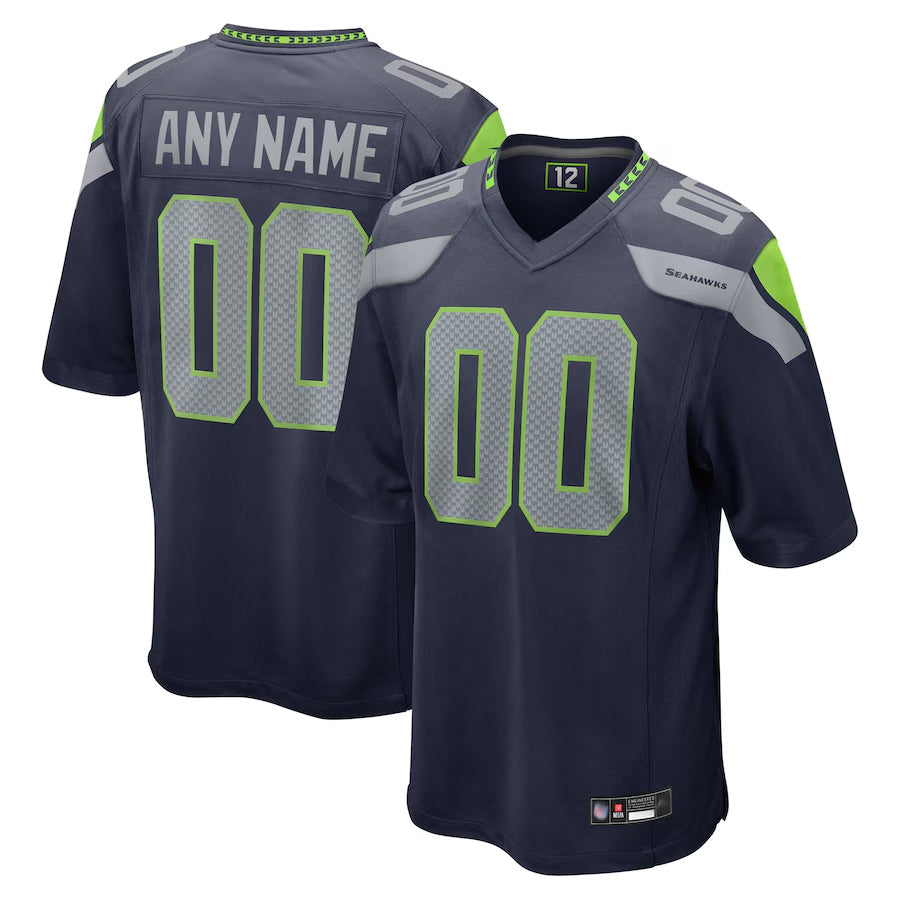Elroe Custom S.Seahawks Home Game Stitched Jerseys