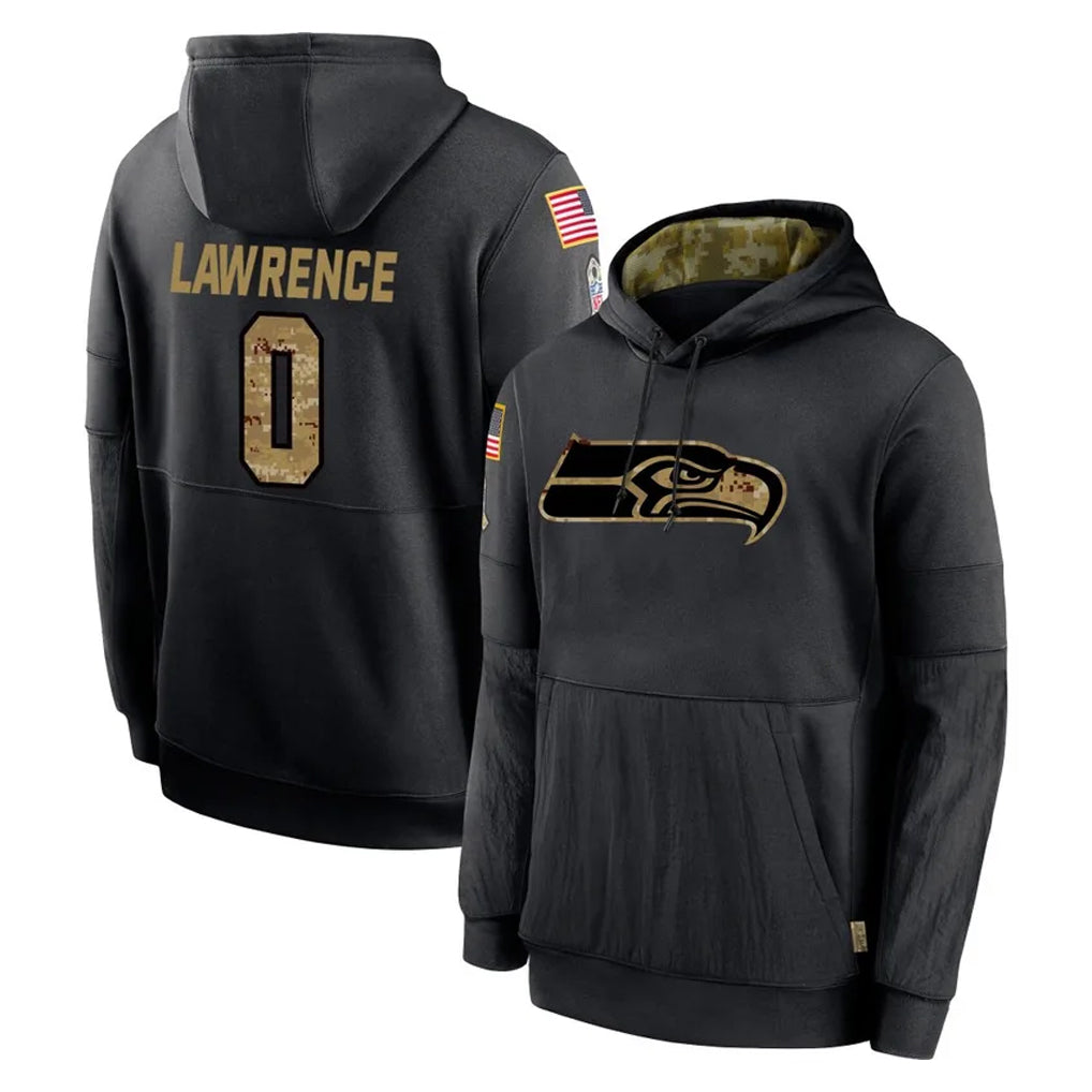 Elroe S.Seahawks #0 DeMarcus Lawrence Player Black Salute to Service Hoodies Limited Game Stitched Jerseys