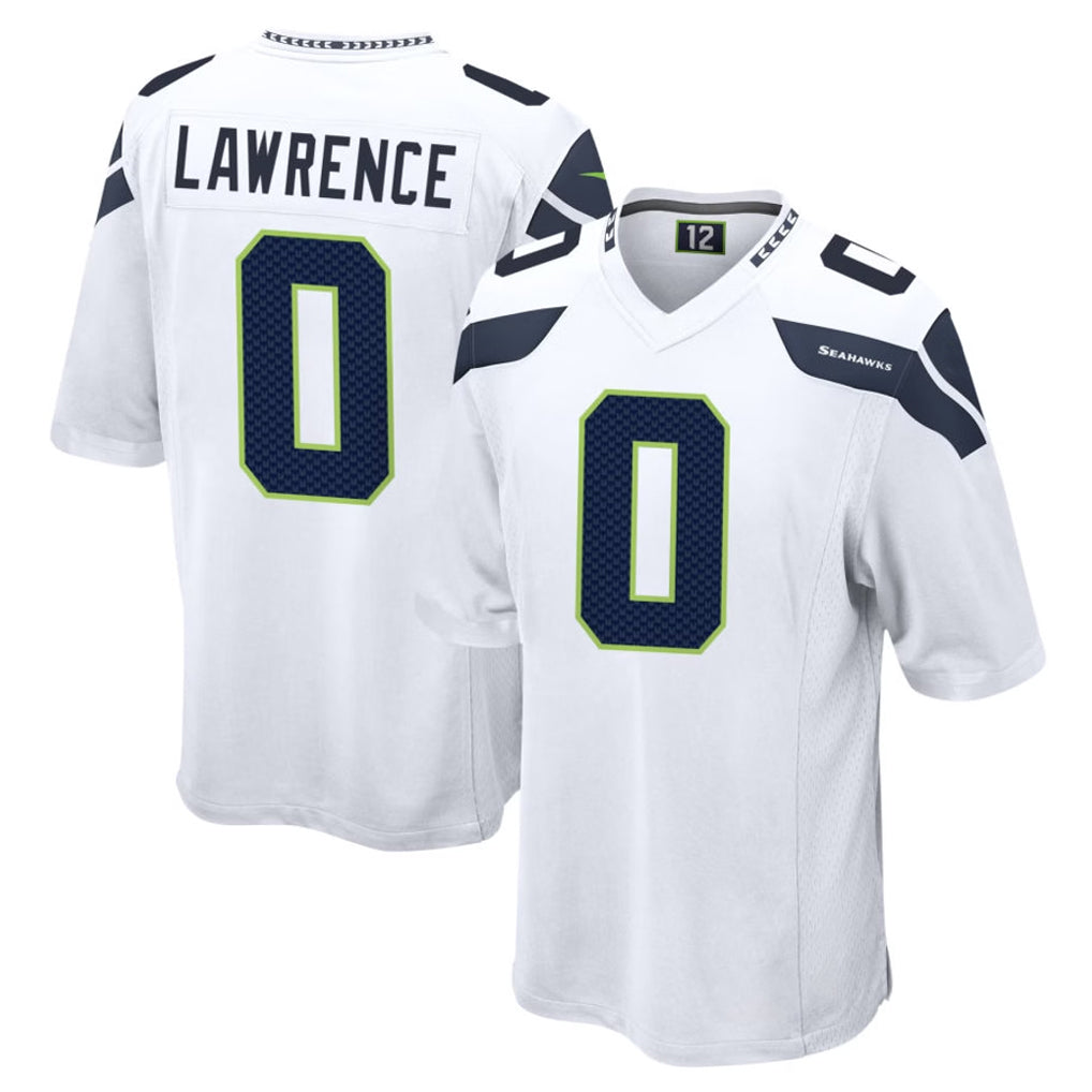 Elroe S.Seahawks #0 DeMarcus Lawrence Player White Home Game Stitched Jerseys