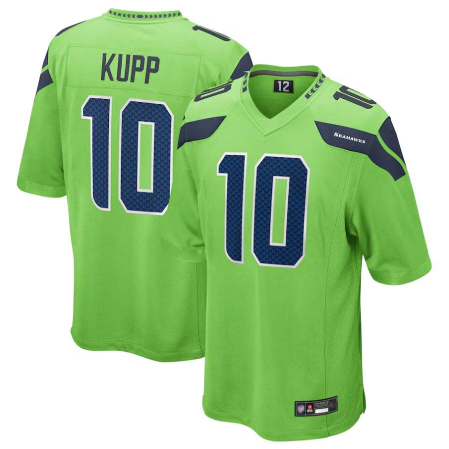 Elroe S.Seahawks #10 Cooper Kupp Player Green Game Replica Stitched Jerseys