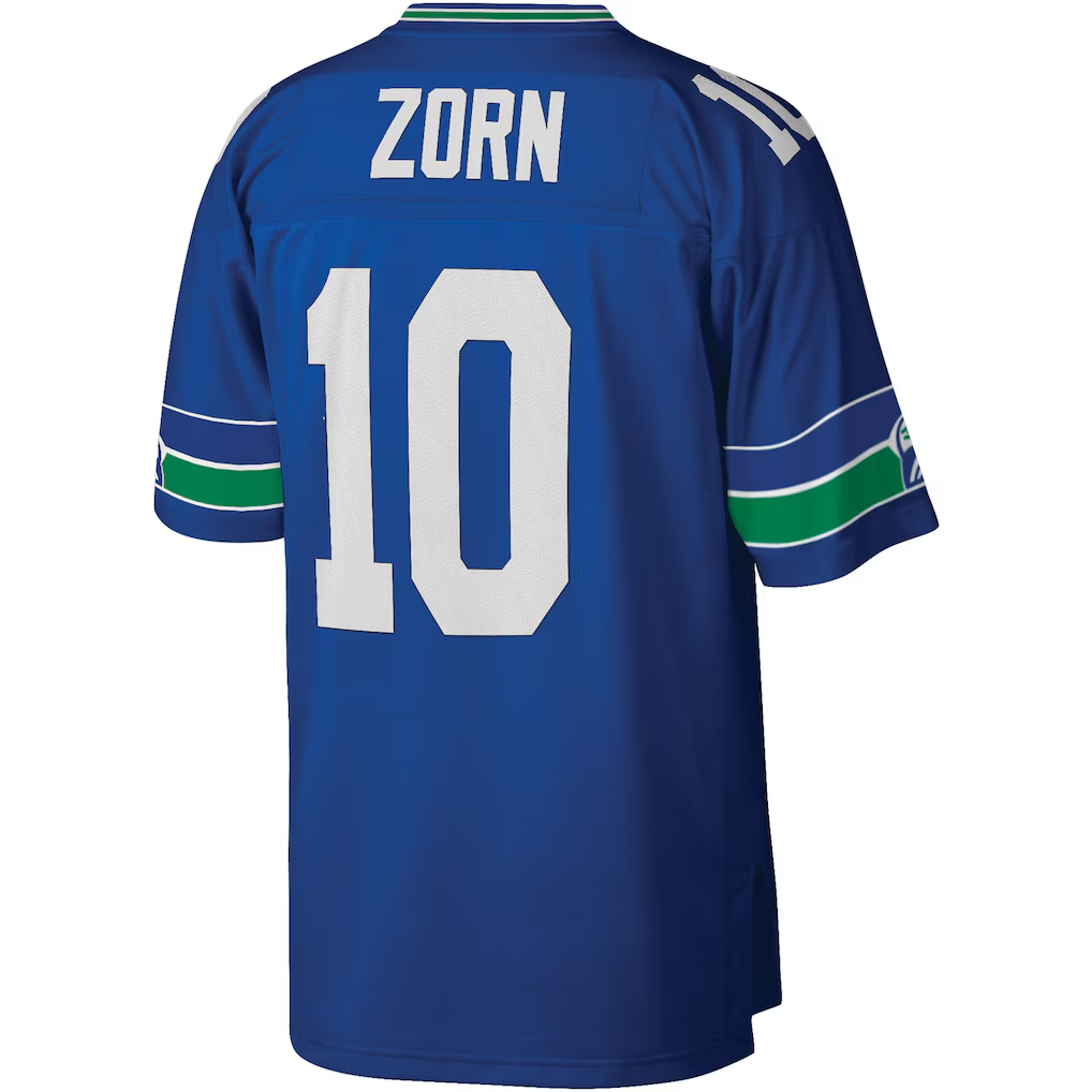 Elroe S.Seahawks #10 Jim Zorn Mitchell & Ness Royal Legacy Replica Jersey