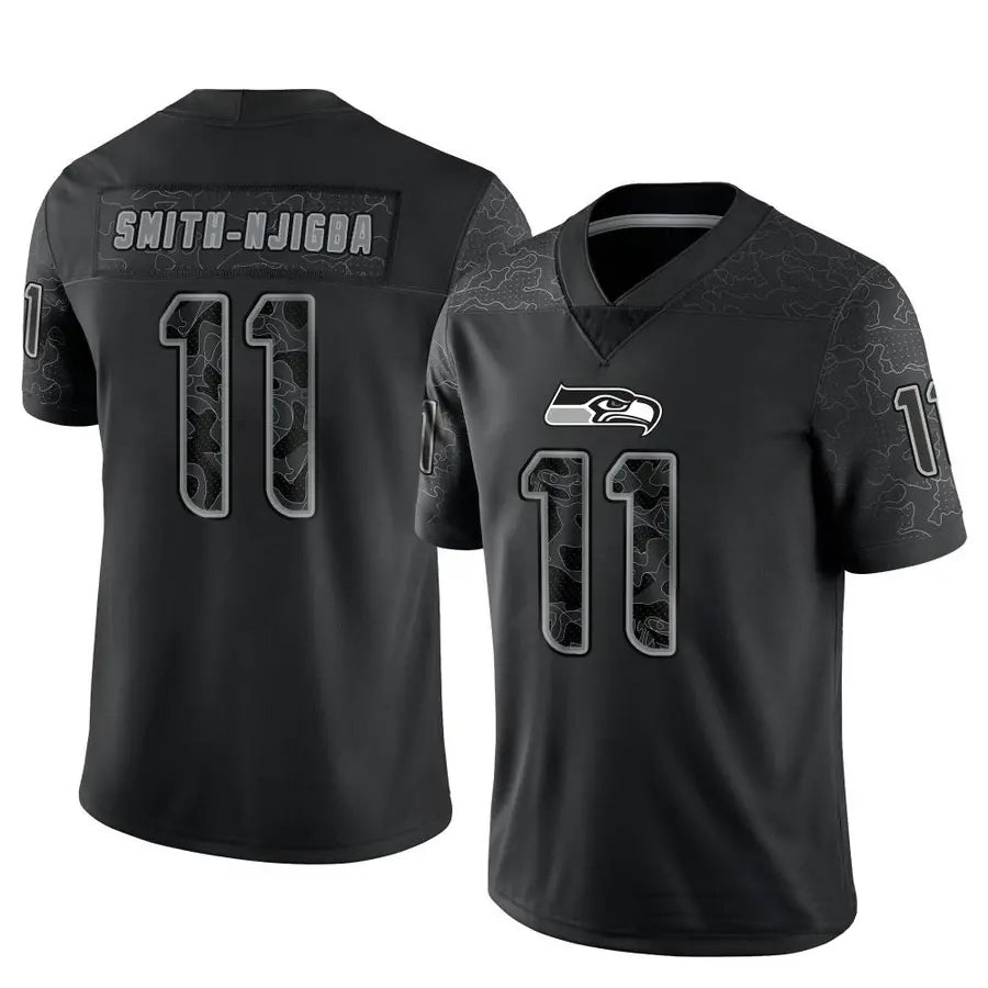 Elroe S.Seahawks #11 Jaxon Smith-Njigba Player Black Limited Reflective Stitched Jerseys