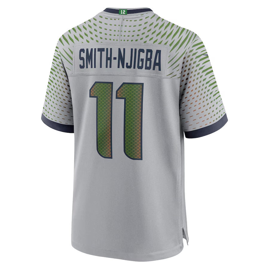 Elroe S.Seahawks #11 Jaxon Smith-Njigba Player Grey Rivalries Collection Game Stitched Jerseys