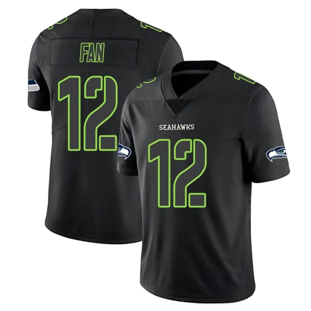 Elroe S.Seahawks #12 12th Fan Player Black Impact Limited Home Game Stitched Jerseys