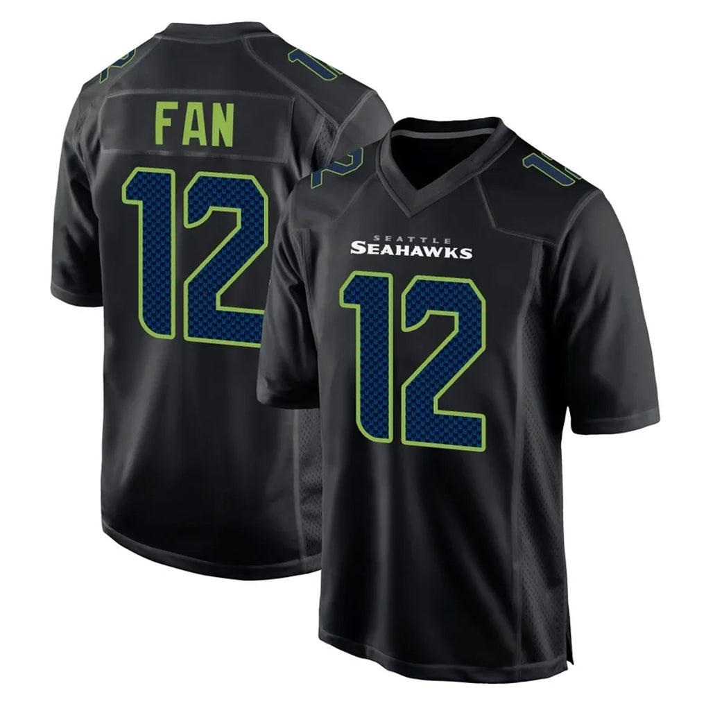 Elroe S.Seahawks #12 12th Fan Player Black Limited Fashion Home Game Stitched Jerseys