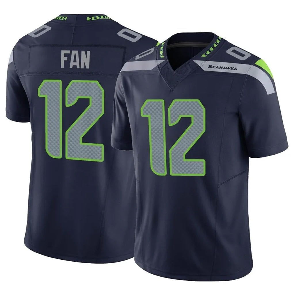 Elroe S.Seahawks #12 12th Fan Player Navy Limited Vapor F.U.S.E. Home Game Stitched Jerseys