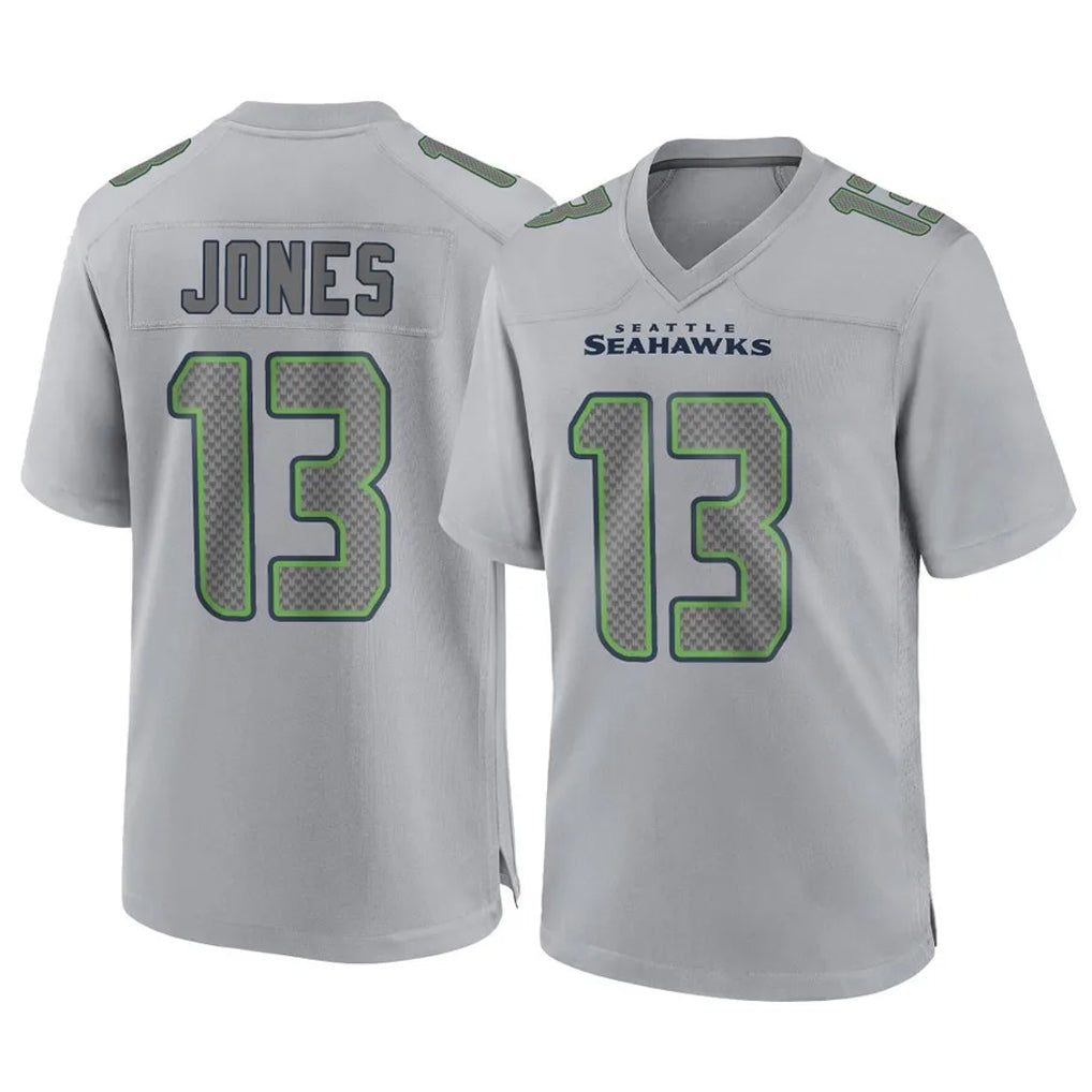 Elroe S.Seahawks #13 Ernest Jones IV Player Gray Atmosphere Fashion Home Game Stitched Jerseys