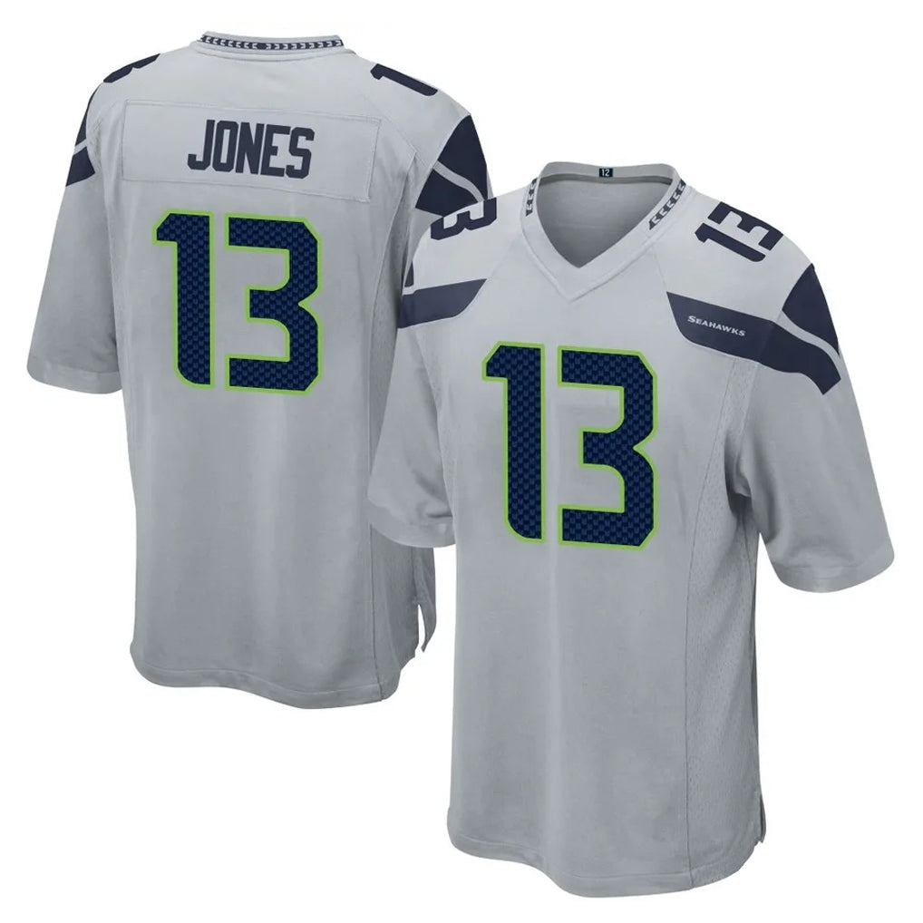 Elroe S.Seahawks #13 Ernest Jones IV Player Gray Home Game Stitched Jerseys