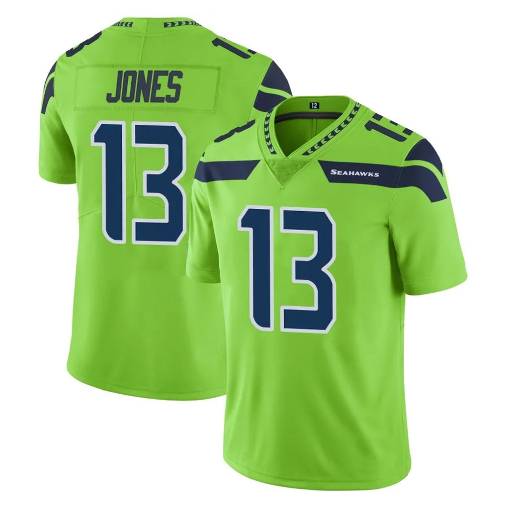 Elroe S.Seahawks #13 Ernest Jones IV Player Green Limited Color Rush Home Game Stitched Jerseys