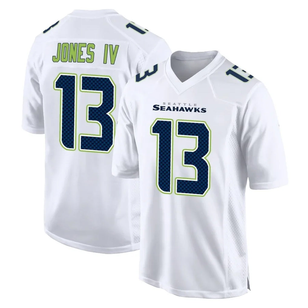 Elroe S.Seahawks #13 Ernest Jones IV Player White Tundra Fashion Home Game Stitched Jerseys