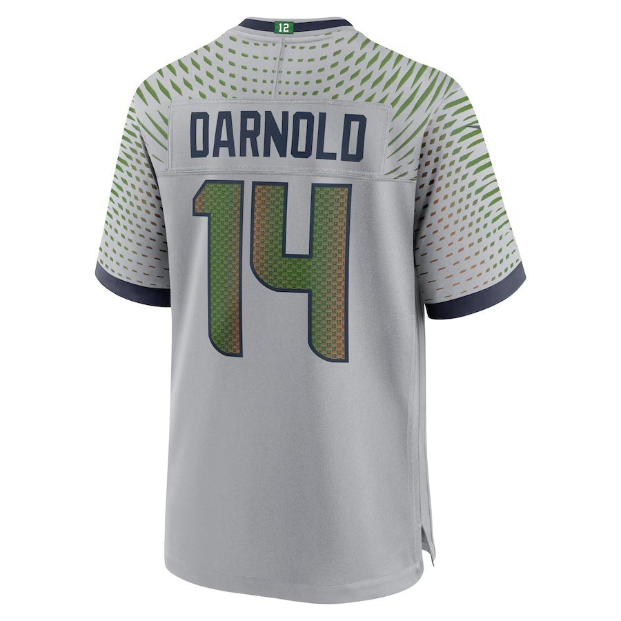 Elroe S.Seahawks #14 Sam Darnold 2025 Rivalries Collection Game Wolf Gray Stitched Jerseys