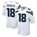 Elroe S.Seahawks #18 Elijah Arroyo Player White Home Game Stitched Jerseys