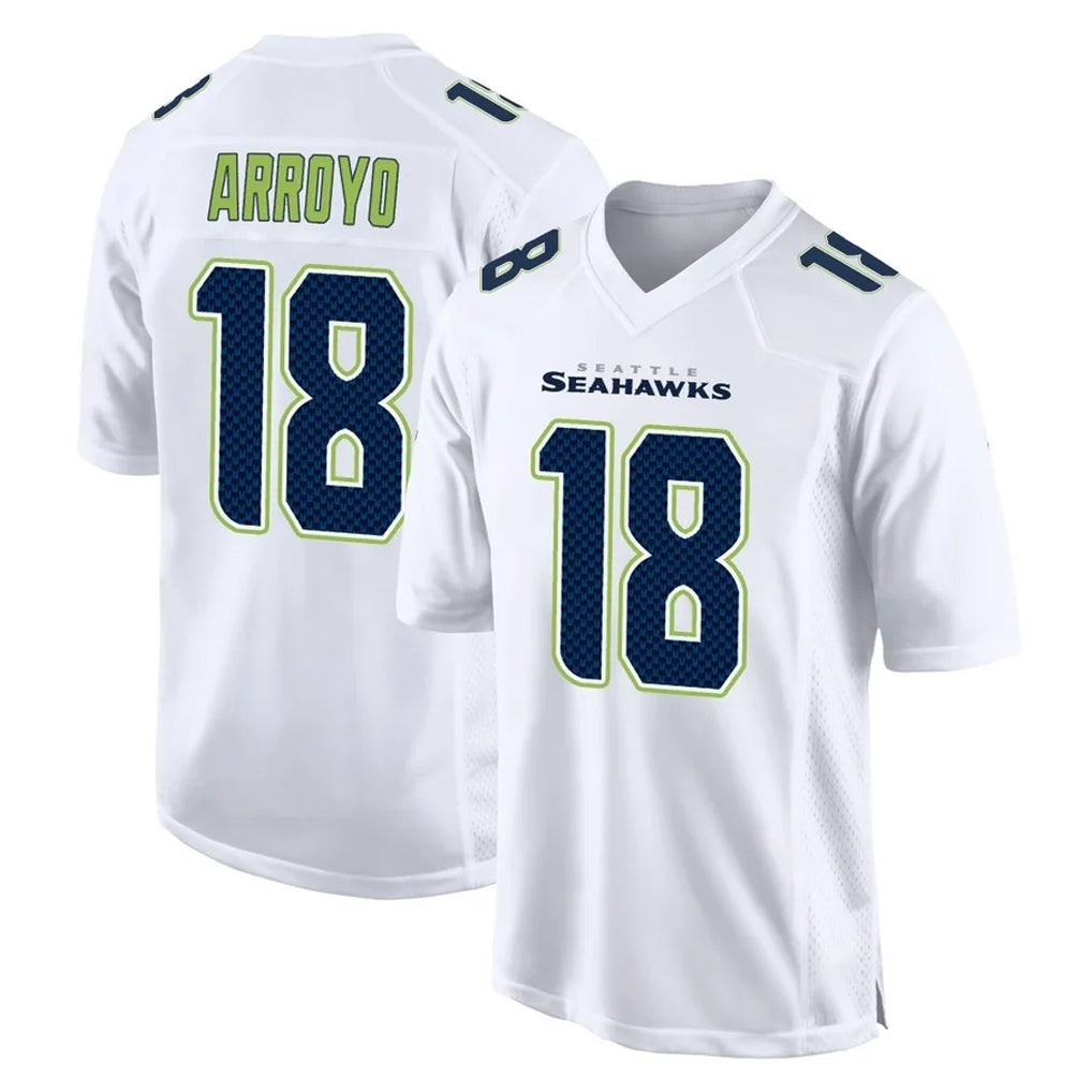 Elroe S.Seahawks #18 Elijah Arroyo Player White Tundra Fashion Home Game Stitched Jerseys
