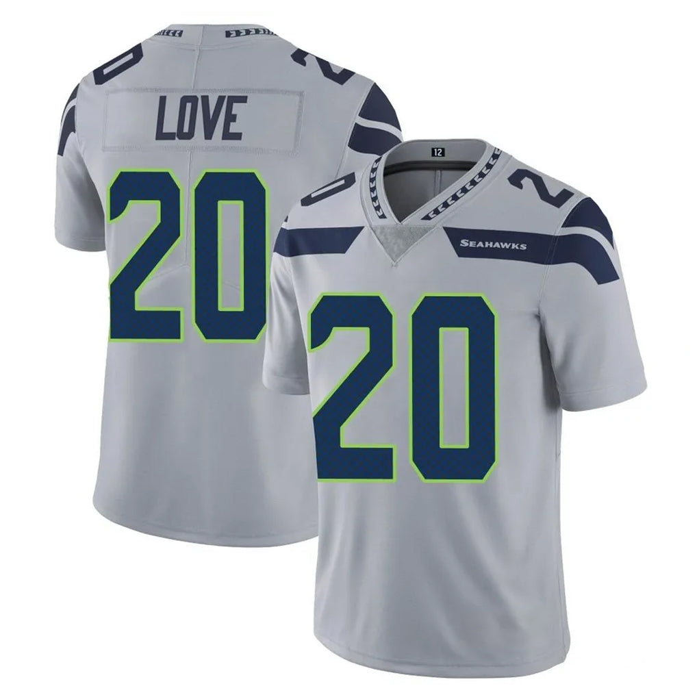 Elroe S.Seahawks #20 Julian Love Player Gray Limited Vapor Untouchable Home Game Stitched Jerseys