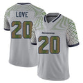 Elroe S.Seahawks #20 Julian Love Player Grey Limited 2025 Rivalries Collection Home Game Stitched Jerseys