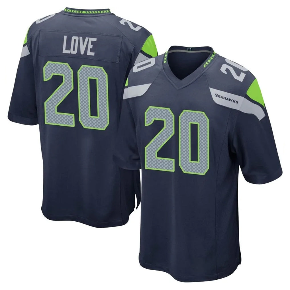 Elroe S.Seahawks #20 Julian Love Player Navy Home Game Stitched Jerseys