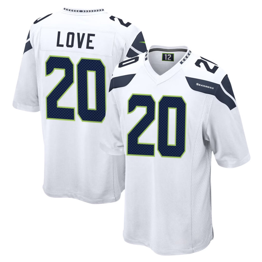 Elroe S.Seahawks #20 Julian Love Player White Home Game Stitched Jerseys