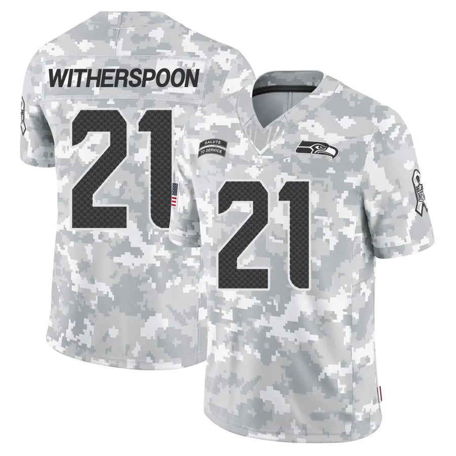 Elroe S.Seahawks #21 Devon Witherspoon Player Arctic Camo Salute to Service Limited Stitched Jerseys