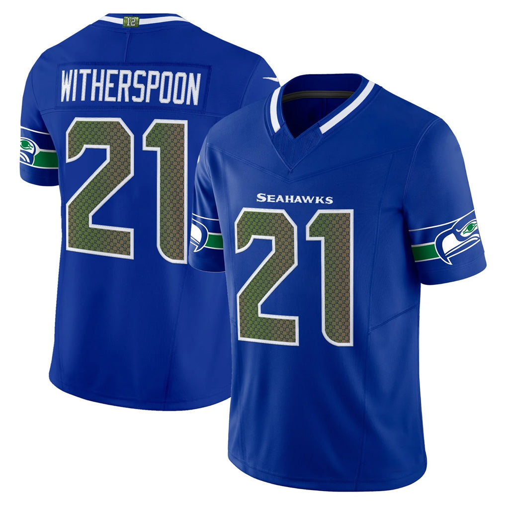 Elroe S.Seahawks #21 Devon Witherspoon Player Royal Rivalries Vapor Limited Home Game Stitched Jerseys