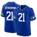 Elroe S.Seahawks #21 Devon Witherspoon Player Royal Throwback Home Game Stitched Jerseys