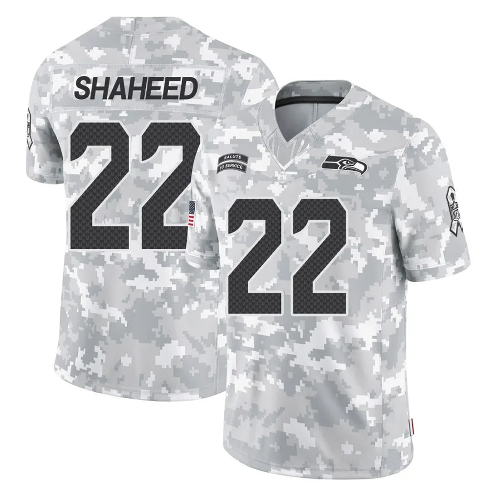 Elroe S.Seahawks #22 Rashid Shaheed Player Arctic Camo Limited Salute To Service Home Game Stitched Jerseys