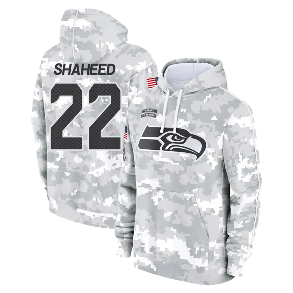 Elroe S.Seahawks #22 Rashid Shaheed Player Arctic Camo Limited Salute to Service Pullover Hoodies Game Stitched Jerseys