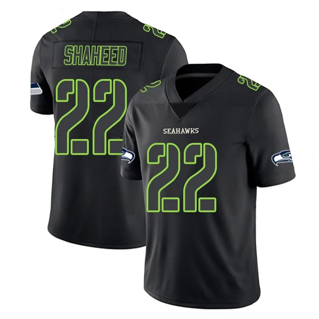 Elroe S.Seahawks #22 Rashid Shaheed Player Black Impact Limited Home Game Stitched Jerseys