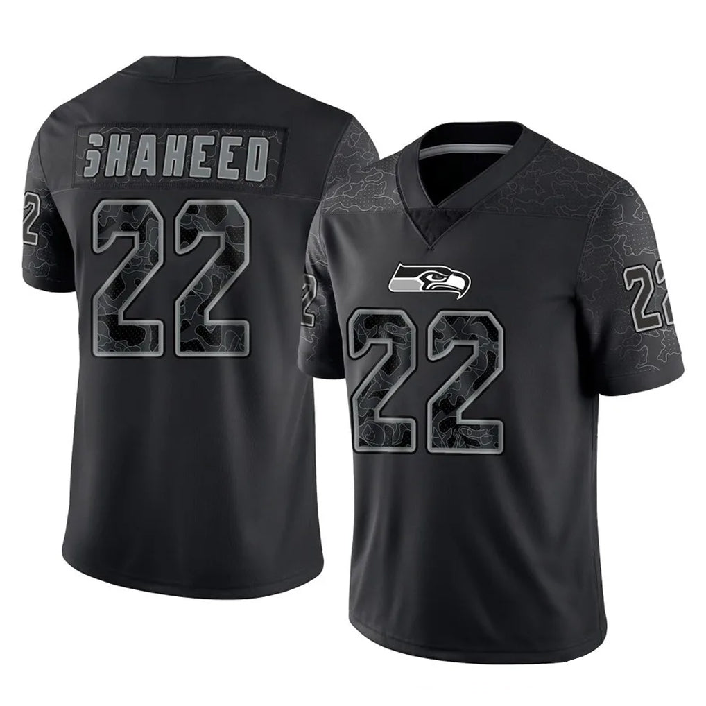 Elroe S.Seahawks #22 Rashid Shaheed Player Black Limited Reflective Home Game Stitched Jerseys
