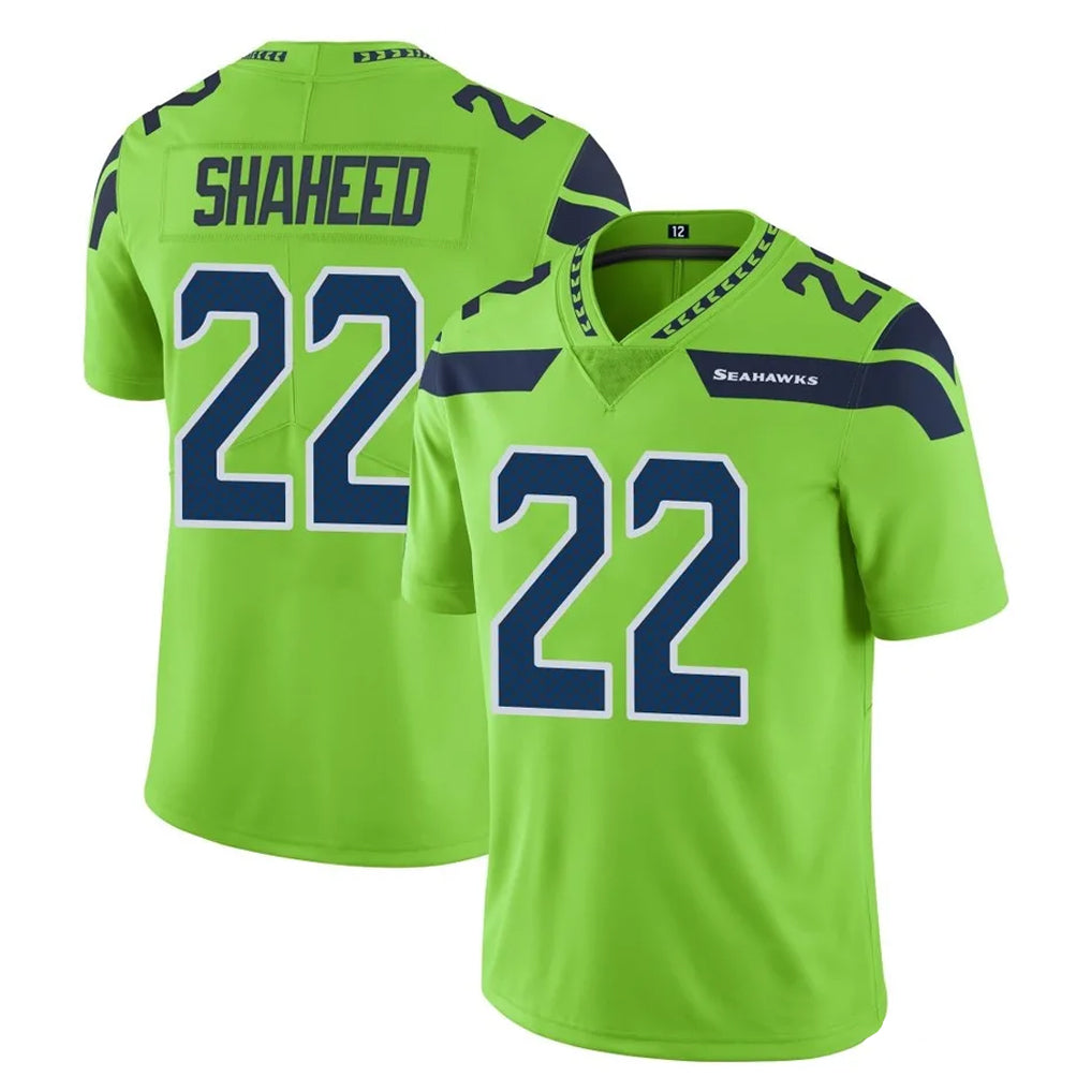 Elroe S.Seahawks #22 Rashid Shaheed Player Green Limited Color Rush Home Game Stitched Jerseys