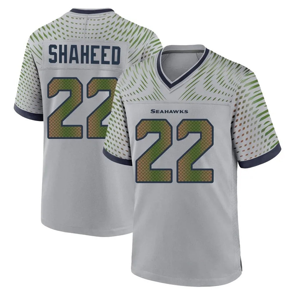 Elroe S.Seahawks #22 Rashid Shaheed Player Grey 2025 Rivalries Collection Home Game Stitched Jerseys