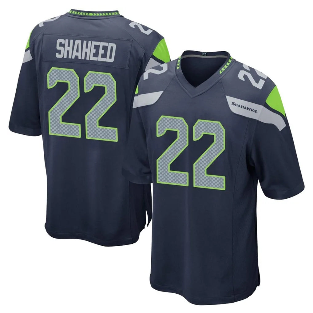 Elroe S.Seahawks #22 Rashid Shaheed Player Navy Home Game Stitched Jerseys