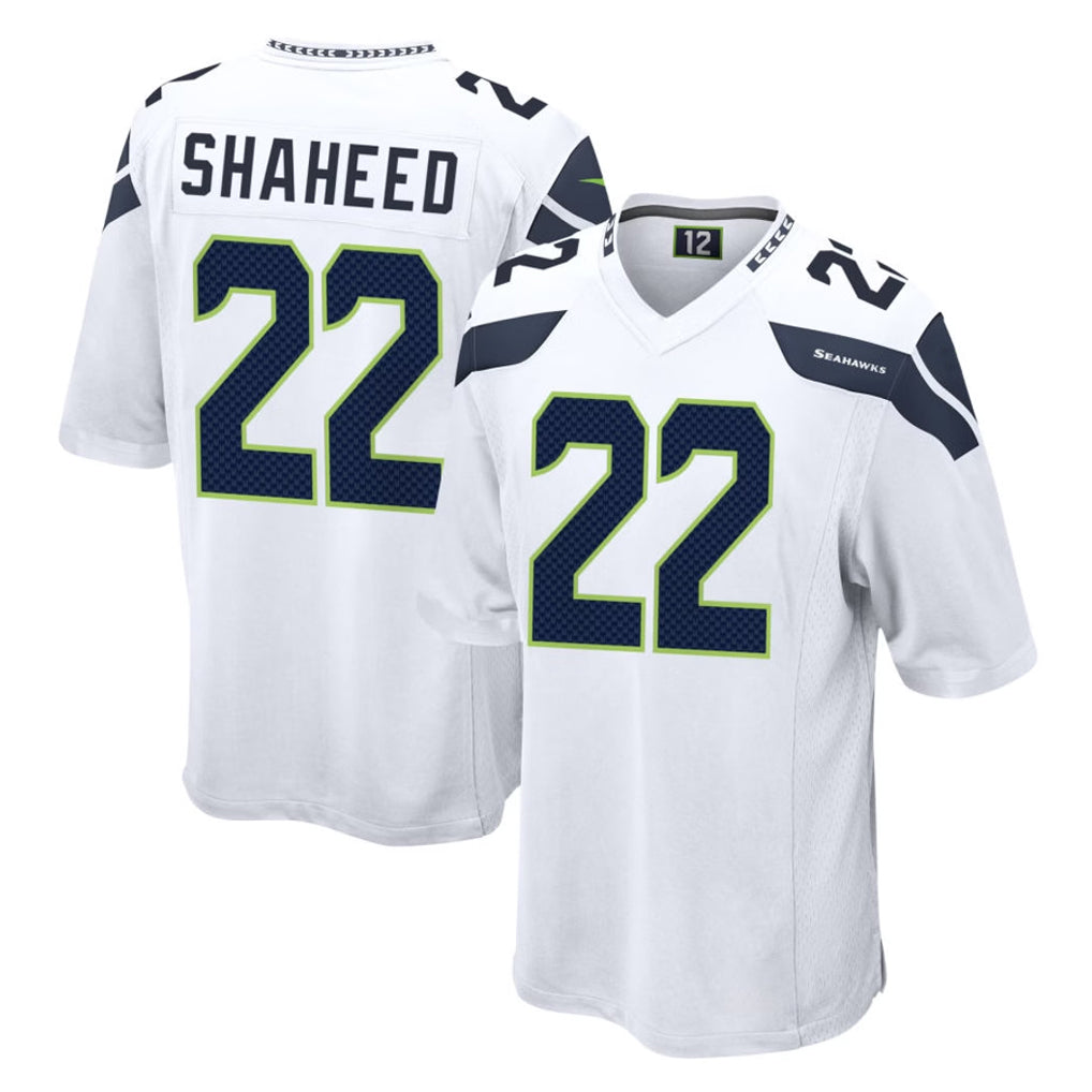 Elroe S.Seahawks #22 Rashid Shaheed Player White Home Game Stitched Jerseys