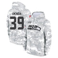 Elroe S.Seahawks #39 Ty Okada Player Arctic Camo Limited Salute to Service Pullover Hoodies Game Stitched Jerseys