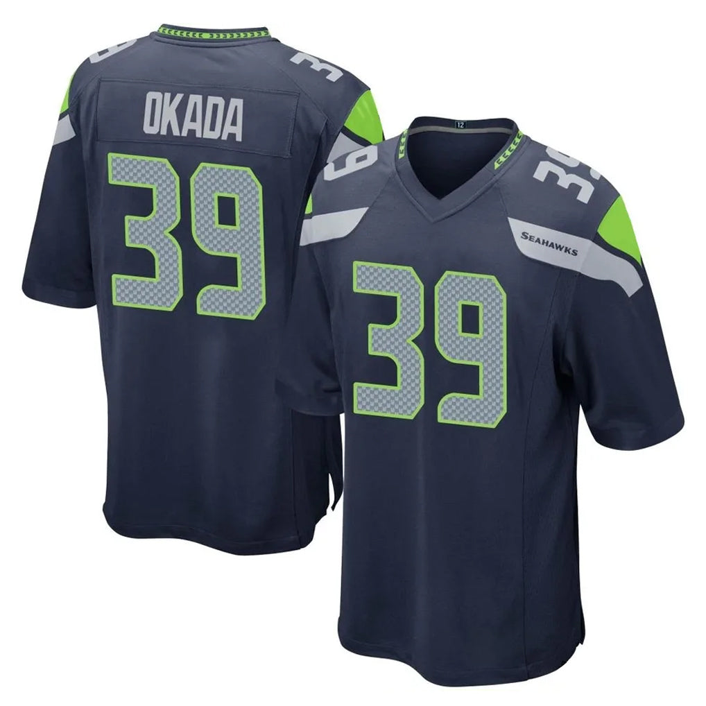 Elroe S.Seahawks #39 Ty Okada Player Navy Home Game Stitched Jerseys