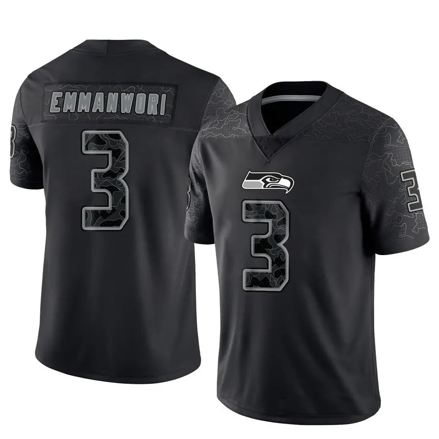 Elroe S.Seahawks #3 Nick Emmanwori Player Black RFLCTV Limited Football Jerseys