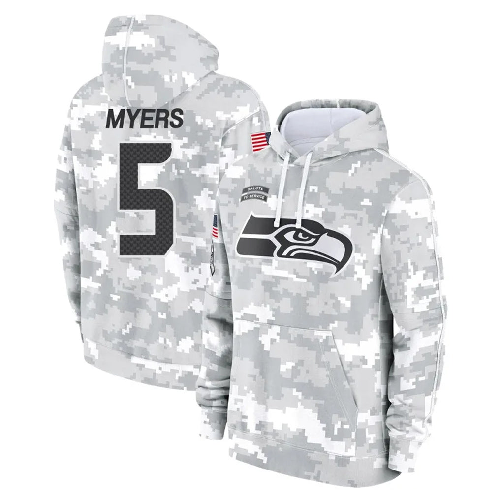 Elroe S.Seahawks #5 Jason Myers Player Arctic Camo Limited Salute to Service Pullover Hoodies Game Stitched Jerseys