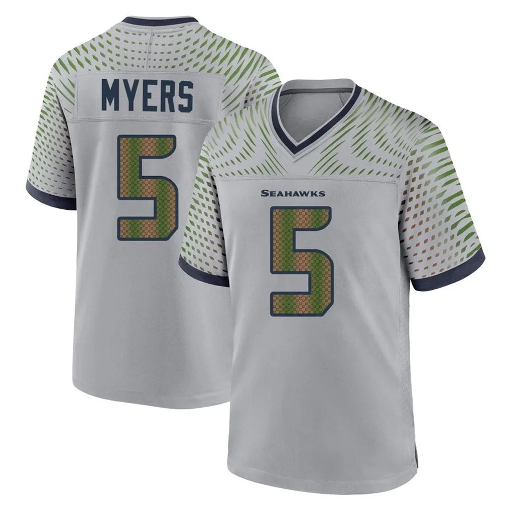 Elroe S.Seahawks #5 Jason Myers Player Grey 2025 Rivalries Collection Home Game Stitched Jerseys