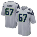 Elroe S.Seahawks #67 Charles Cross Player Gray Home Game Stitched Jerseys