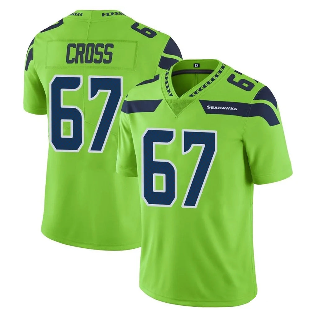 Elroe S.Seahawks #67 Charles Cross Player Green Limited Color Rush Home Game Stitched Jerseys
