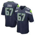 Elroe S.Seahawks #67 Charles Cross Player Navy Home Game Stitched Jerseys