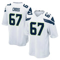 Elroe S.Seahawks #67 Charles Cross Player White Home Game Stitched Jerseys