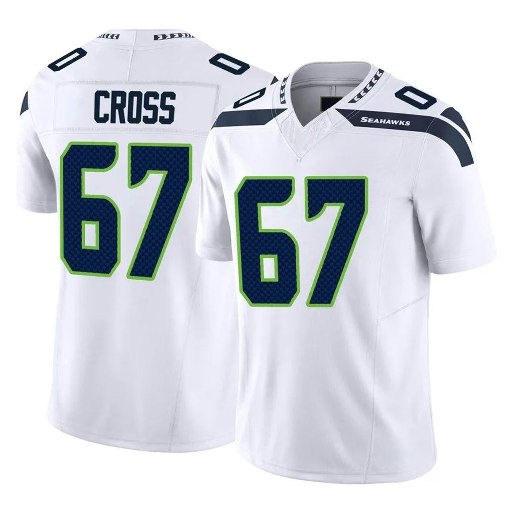 Elroe S.Seahawks #67 Charles Cross Player White Limited Vapor F.U.S.E. Home Game Stitched Jerseys