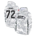 Elroe S.Seahawks #72 Abraham Lucas Player Arctic Camo Limited Salute to Service Pullover Hoodies Game Stitched Jerseys
